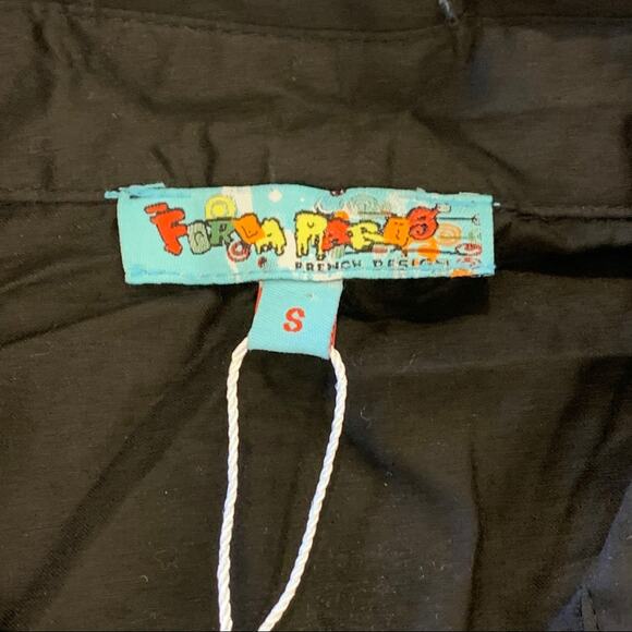 NWT Forla Paris Embellished Black Blouse Photos Small - Picture 7 of 8